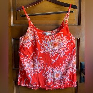 CAbi orange chrysanthemum Cami with adjustable straps